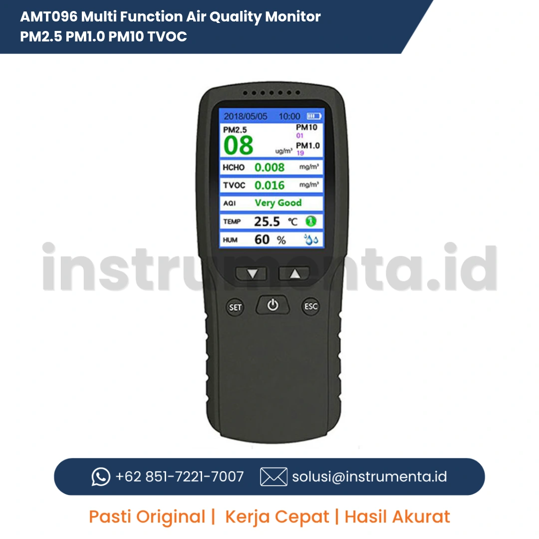 Official Supplier AMT096 Multi Function Air Quality Monitor PM2.5 PM1.0 PM10 TVOC Alat Ukur Kualitas Udara Digital Portabel
